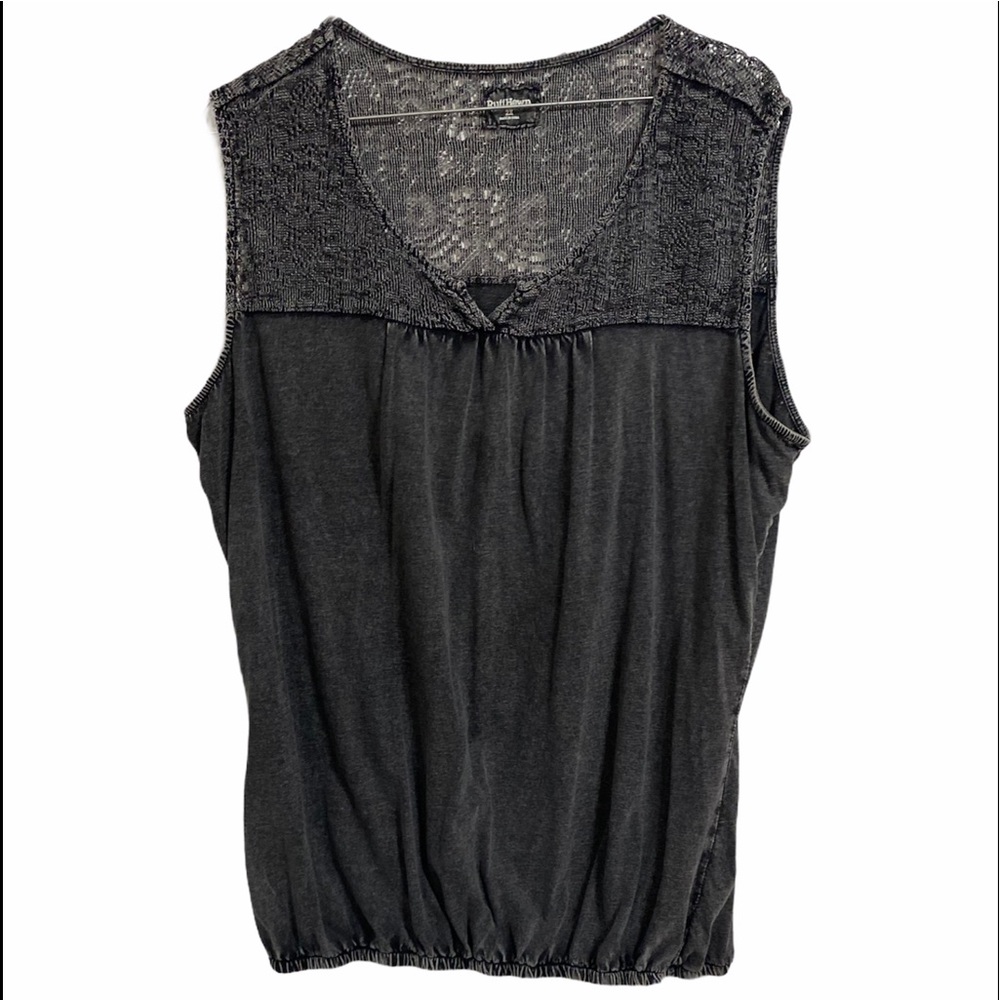 Ruff Hewn Distressed Dark Gray Sleeveless Top